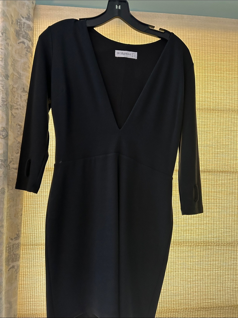 bec + bridge Black V-Neck Sheath Dress
